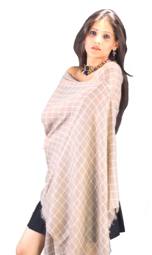 100% Pure Cashmere Self Design RING Shawl Stole Wrap Checks Paisley Stripes FREE SHIPPING