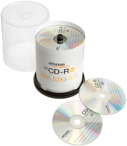 AmazonBasics 700MB 52x CD-R (100-Pack Spindle) [Amazon Frustration-Free Packaging]