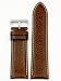 Watch Band Waterproof Leather Stitched Strap Brown 22 millimeter