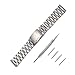 Moto 360 2 Watch Band (2nd Gen, 46mm 2015), Threeeggs Stainless Steel Watch Strap Adjustbable Bracelet Band for Motorola Moto 360 2 46mm Smart Watch (B - Silver)