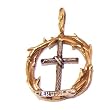 Sterling SIlver with 24 Karat Gold Crown of Thorns with a Cross - Solid Sterling Silver with 24 Karat Gold - Fedorov`s original masterpiece
