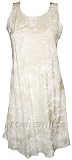 Short Tank Flared Dress - Midnight Garden Sleeveless Knee Length A-Line Silhouette Hawaiian Aloha Pullover Short Tank in Wedding White - S