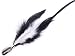 XX-Long Black & White Feather Barrett Clip with LONG Feather & Synthetic Black Hair - Dangles a LONG 12" in Length