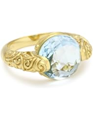 Renata de Dalmas Large Rose Cut Blue Topaz with Ornate Ring