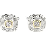 Sterling Silver and 14K Yellow Gold Diamond Cufflinks