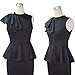 Womens Sleeveless Ruffle Side Peplum Frill Stretch Bodycon Midi Party Dress