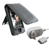 Leather Case for iPod Touch 8GB/16GB Black + Wall Charger