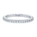Clear Cubic Zirconia CZ Sterling Silver Eternity Band Ring 1.5mm - Nickel Free Engagement Wedding Band Ring