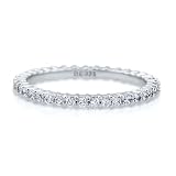 Clear Cubic Zirconia CZ Sterling Silver Eternity Band Ring 1.5mm - Nickel Free Engagement Wedding Band Ring