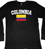 Colombia Flag International Soccer Thermal Shirt, Colombian Soccer Mens Thermal Shirt