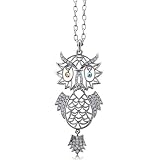 Silver Toned Owl Necklace - Ideal Gift For Mother, For Her, Birthday, Anniversary, Bridal, Wedding, Engagement