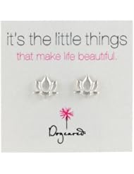 Dogeared "Its the Little Things" Silver Lotus Post Earrings