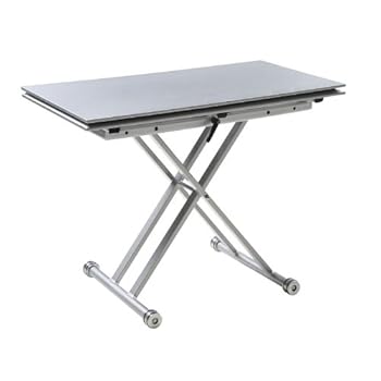 Table Basse Relevable et Extensible Logika Blanche Pieds Peints