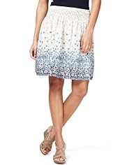 Indigo Collection Pure Cotton Broderie & Floral Skirt