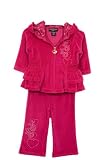 hoodies:NWT Infant Girls 12 18 mo 2 pc pink velour hoodie set