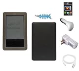 6 Pieces Accessory Combo for Barnes and Noble Nook E-Book Reader: Includes (Smoke) Silicone Skin Case Cover, LCD Screen Protector, USB Wall / Travel Charger, USB Car Charger, 2in1 USB Sync and Charging Data Cable and Light Blue Fishbone Style Keychain