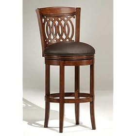 Click here to buy Gothic 30 Inch Swivel Bar Stool in Brown Leather - Entree by APA Marketing - BST-7630 .