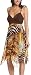 XOXO Juniors' Animal Print Hanky Hem Dress,Brown,Small
