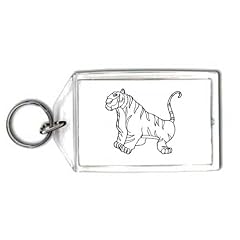 Schl�sselhalter mit der Grafik: Asien, feline, Indien, Tiger, gef�hrdet, "Big Cat", Tier, "black and white"