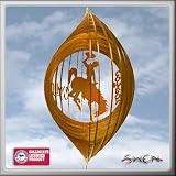 WYOMING COWBOYS WYO Swirly Metal Wind Spinner