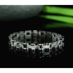 BIKER CHAIN LINK SOLID STAINLESS STEEL BRACELET .34 x 8.25