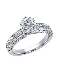 1.30 Ct Round H/I and White Diamond 18K White Gold Ring