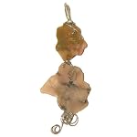 Opal Pendant 03 Wire Wrapped Pink Silver Slab Crystal Healing Gemstone Statement Jewelry 5.8