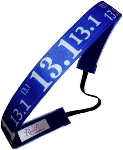 RazzyRoo Headbands "Marathon Spirit 13.1" Runners Non Slip Headband - Blue &amp; White