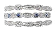 10k White Gold Sapphire and Diamond Stack Ring Set