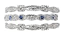 10k White Gold Sapphire and Diamond Stack Ring Set