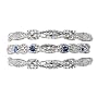 10k White Gold Sapphire and Diamond Stack Ring Set
