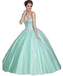 High-Neck Lace Backless Beaded   Ball Gown Quinceanera Dress 