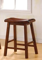 24"H Set of 2 Solid Wood Barstools