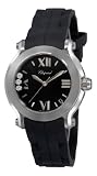 Chopard Women's 278475-3014 Happy Sport Round Diamond Black Dial Watch