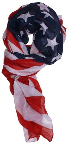 DandY Women's American Flag Patriotic Theme Scarve