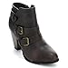 Coshare Women's Fashion Leather PU Strappy Upper Ankle High Chunky Heel Booties