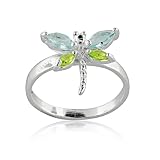 FOJO's Aqua & Peridot Dragonfly Ring