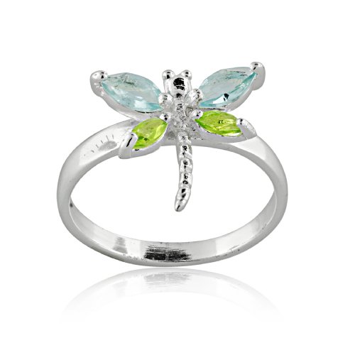 FOJO's Aqua & Peridot Dragonfly Ring