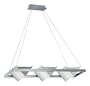 Eglo 82922A Triangolo 3 Light Pendant Light Fixture, Nickel and Chrome/Frosted