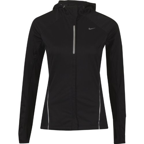 NIKE Damen Laufjacke Element Shield Full Zip Luxe, black/scarlet fire/reflective silv, XS, Preisvergleich