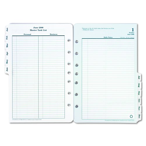 Franklin Covey 30411 Day Planner Original Dated Daily Calendar Refill, July 07-June 08, 5-1/2x8-1/2