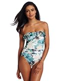 Jantzen Women’s Lovely Floral Mesh Layered One Piece Swimsuit