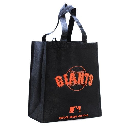 san francisco giants black reusable tote bag  more detail click!