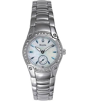 Bulova #96R55 Women's Diamond Accented Mother Of Pearl Watch