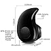 Mini Wireless Bluetooth 4.0 Stereo In-Ear Headset Earphone for iPhone Samsung LG Sony HTC and Other Smartphones Tablets (Black)