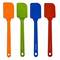 Silicone Spatulas - 10½ Inch Durable, Attractive, Dishwasher Safe, Soft and Flexible with Sturdy Plastic Handle - Won't Chip Crack Dent or Rust Heat Resistant Kitchen Utensils - Essential Cooking Gadget and Bakeware Tool