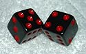 Black With Red Dots Opaque Dice Pair