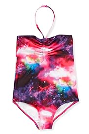 Halterneck Space Print Swimsuit