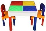 3 in 1 Kids Construction Table Lego & Duplo Compatible w/ 2 Chairs (VIEW ALL PHOTOS)