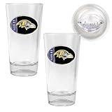 Baltimore Ravens NFL 2pc Pint Ale Glass Set with Football Bottom - Oval Logo